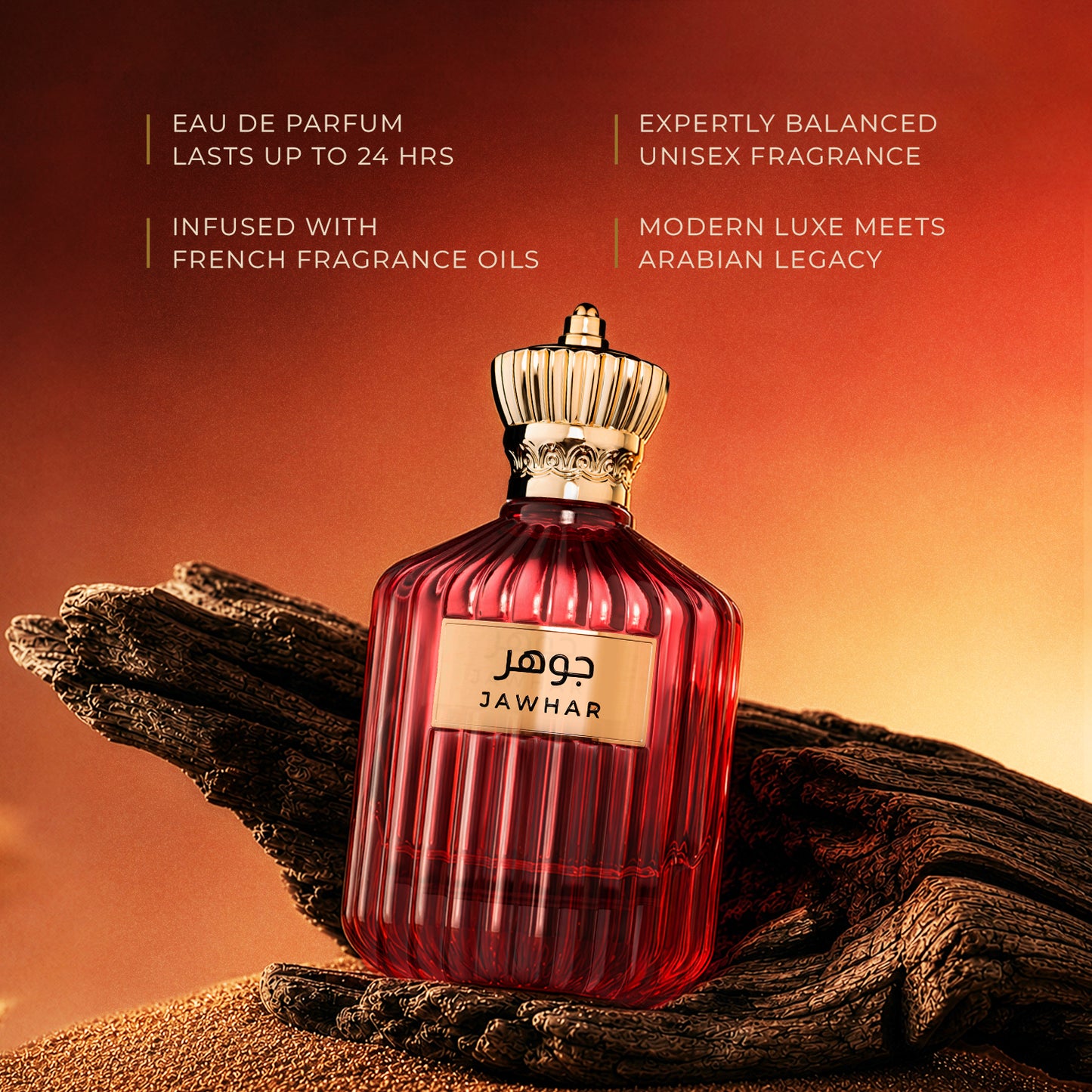 SIFAR Jawhar Long Lasting Eau De Parfum For Men & Women | Luxury Oud Saffron Perfume | 100ml
