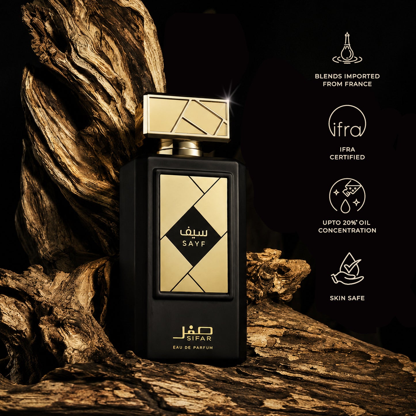 SIFAR Sayf Long Lasting Eau De Parfum For Men & Women | Luxury Oud Saffron Perfume | 100ml